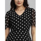 Curvydrobe Georgette Printed Midi Womens Fit & Flare Dress - Black ( Pack of 1 ) - None