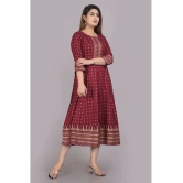 Smien - Maroon Rayon Womens Flared Kurti ( Pack of 1 ) - None