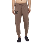 Uzarus Brown Cotton Plain Joggers - None