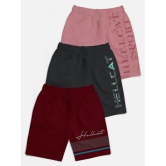 Trendy Typographic With Branding Printed Shorts for Boys - Pack of 3