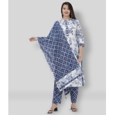 HIGHLIGHT FASHION EXPORT - White Straight Cotton Women''s Stitched Salwar Suit ( Pack of 1 ) - XL