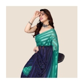 ANAND SAREES Satin Striped Saree Without Blouse Piece - Green ( Pack of 1 ) - Green