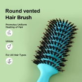 Kuber Industries Hair Brush, Flexible Bristles, Quick Drying, Suitable for All Hair Types, Round Vented, 2 Piece, Blue.-Kuber Industries Hair Brush | Flexible Bristles | Quick Drying | Suitable F