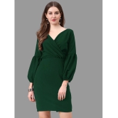 Apnisha Polyester Solid Above Knee Womens Bodycon Dress - Green ( Pack of 1 ) - None