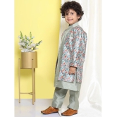 AJ Dezines - Pistachio Silk Blend Boys Sherwani ( Pack of 1 ) - None