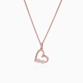 Rose Gold Infinity Heart Pendant with Link Chain