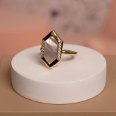 Pearl 925 Sterling Silver Zircon Ring-Rose Gold / 5.5