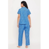 Clovia Blue Rayon Womens Nightwear Nightsuit Sets ( Pack of 2 ) - None