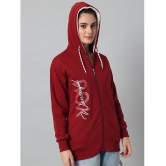 eWools.in Cotton Blend Women''s Hooded Sweatshirt ( Maroon ) - None