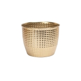 Indoor Round Golden Hammered Floor Planter