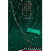 Apnisha Unstitched Georgette Embellished Dress Material - Green ( Pack of 1 ) - Green