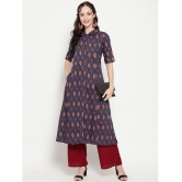 Antaran - Blue Cotton Womens Straight Kurti ( Pack of 1 ) - None