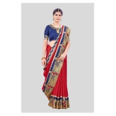 offline selection Red Dola Silk Saree - Single