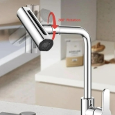 7575 Multifunction Shower Waterfall Kitchen Faucet, 360° Rotation Waterfall Kitchen Faucet, Touch Kitchen Faucet, Faucet Extender for Kitchen Sink, Swivel Waterfall Kitchen Faucet for Washing Ve