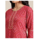 KSUT Red Cotton Straight Kurti - Single - M