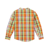 Cub McPaws Boys Mandarin Collar Full Sleeves Shirt | Checkered Print | Turn-up Sleeves | 4 - 12 Years - None