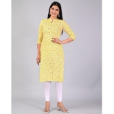 MAUKA Rayon Printed Straight Women's Kurti - Yellow ( Pack of 1 ) - None