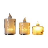 TINUMS - Multicolour LED Tea Light Candle 8 cm ( Pack of 3 )