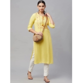 AMIRAS INDIAN ETHNICWEAR - Yellow Rayon Womens Straight Kurti ( Pack of 1 ) - None