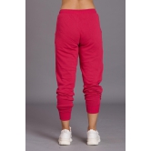 Sinner Printed Pink Cotton Joggers for Women