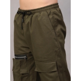 Sprouted Mens Olive Multipocket Cargo Joggers - Stylish Cotton Blend for Casual Comfort-3XL