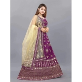 A TO Z CART Purple Silk Girls Lehenga Choli Set ( Pack of 1 ) - None