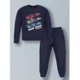 PLUM TREE Pack of 1 Boys Cotton T-Shirt & Trackpants ( Navy ) - None