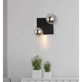 Hdc 2 Light Smoke Glass Modern Double Head Wall Light