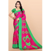 LEELAVATI - Pink Crepe Saree With Blouse Piece ( Pack of 1 ) - Pink