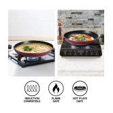 Milton Pro Cook Kitchen Jewel Set of 5 (Fry pan 24 cm/1.6 Litres; Kadhai 24 cm/2.5 Litres with glass lid; Tawa 25 cm; Nylon Laddle and Spatula), Peach | Induction | Dishwasher | Hot Plate | 