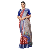 offline selection Red Polyester Saree