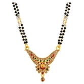 Asmitta Fancy Meenakari Gold tone double string Mangalsutra For Women - Golden