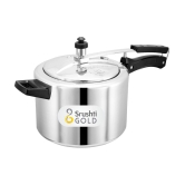 Srushti Gold 5 L Aluminium InnerLid Pressure Cooker Gas Stovetop Compatible