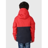 UrbanMark Junior Boys Colorblocked Full Sleeves Puffer Heavy Winter Jacket With Hood - Multicolor - None