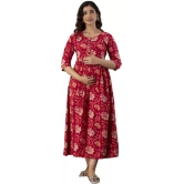 PALANI-HUB Women Maternity/Nursing Nighty  (Maroon)