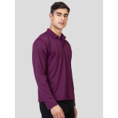 YHA - Purple Cotton Blend Regular Fit Men's Polo T Shirt ( Pack of 1 ) - None