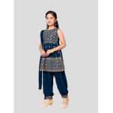 Aarika Teal Georgette Girls Patiala Kurta Set ( Pack of 1 ) - None