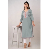 Kapadia - Grey Rayon Womens Straight Kurti ( Pack of 1 ) - None