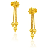 LUV FASHION Golden Stud Earrings ( Pack of 1 ) - Golden