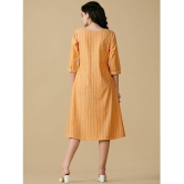 Glomee - Yellow Cotton Womens A-line Dress ( Pack of 1 ) - None