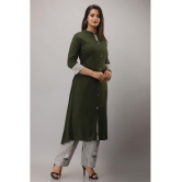 MAUKA Rayon Solid Kurti With Palazzo Womens Stitched Salwar Suit - Green ( Pack of 1 ) - None