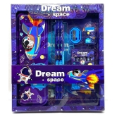 FunBlast Space Theme Stationery Kit for Kids - Stationery Box Pencil Pen Eraser Sharpener and Space Pencil Box- Stationary Kit Set for Boys and Girls, Birthday Gift for Kids (Multicolor)