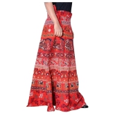 Rangun Cotton A-Line Skirt - Red - 37-41