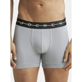 Jockey NY16 Men Cotton Elastane Stretch Solid Trunk - Monument - None