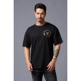 Chinese DEVIL (Gold Foil Print) Black Oversized T-Shirt for Men S