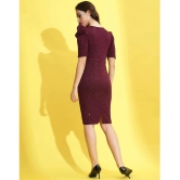 Selvia Lycra Solid Midi Womens Bodycon Dress - Maroon ( Pack of 1 ) - None