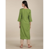 Karigari - Straight Rayon Green Women's Kurti ( Pack of 1 ) - None