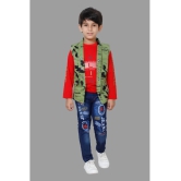 DKGF Fashion - Green Cotton Blend Boys Shirt & Jeans ( Pack of 1 ) - None