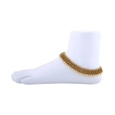 SILVER SHINE Gold plated designer pearl Diamond Anklet for Women And Girl - Multi Color