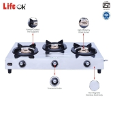 Life ok Stainless Steel Brass Burner Gas Stove Stainless Steel Manual Gas Stove